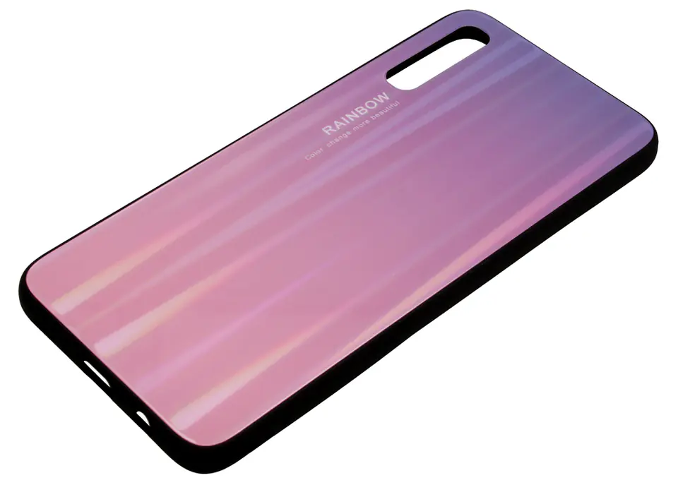 ⁨Etui XIAOMI REDMI K30 Glass Case Rainbow różowe⁩ w sklepie Wasserman.eu