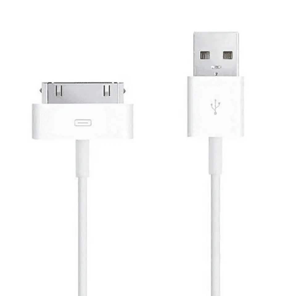 ⁨Kabel USB do iPhone Lightning 30 pin 4G / 4S 1m biały⁩ w sklepie Wasserman.eu