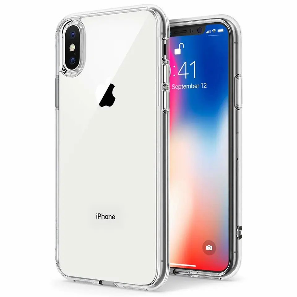 ⁨Case IPHONE X / XS Slim case Protect 2mm clear cover transparent⁩ at Wasserman.eu