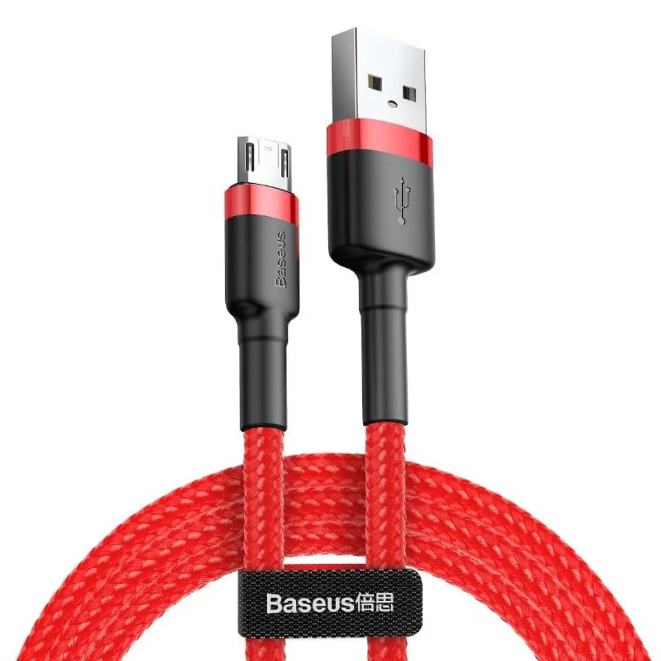 ⁨Kabel USB do Micro USB Baseus Cafule 2.4A 1m (Czerwony)⁩ w sklepie Wasserman.eu