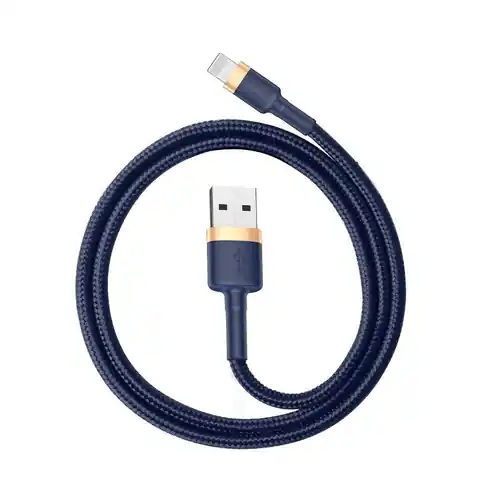 ⁨Kabel USB Lightning  Baseus Cafule 2.4A 1m (złoto-granatowy)⁩ w sklepie Wasserman.eu
