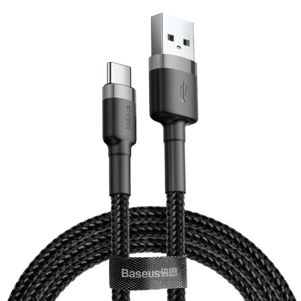 ⁨Kabel USB do USB-C Baseus Cafule 2A 3m (szaro-czarny)⁩ w sklepie Wasserman.eu