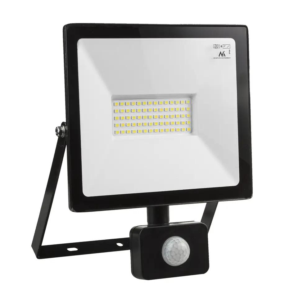 Naświetlacz LED z czujnikiem ruchu Maclean, slim 50W, 4000lm, barwa neutralna biała (4000K), IP44, MCE650 NW PIR w sklepie Wasserman.eu
