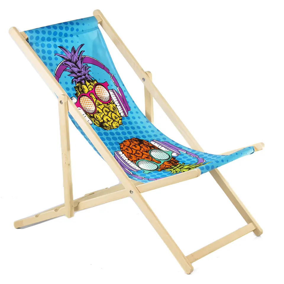 ⁨Classic beech lounger GreenBlue GB183 with its own print⁩ at Wasserman.eu