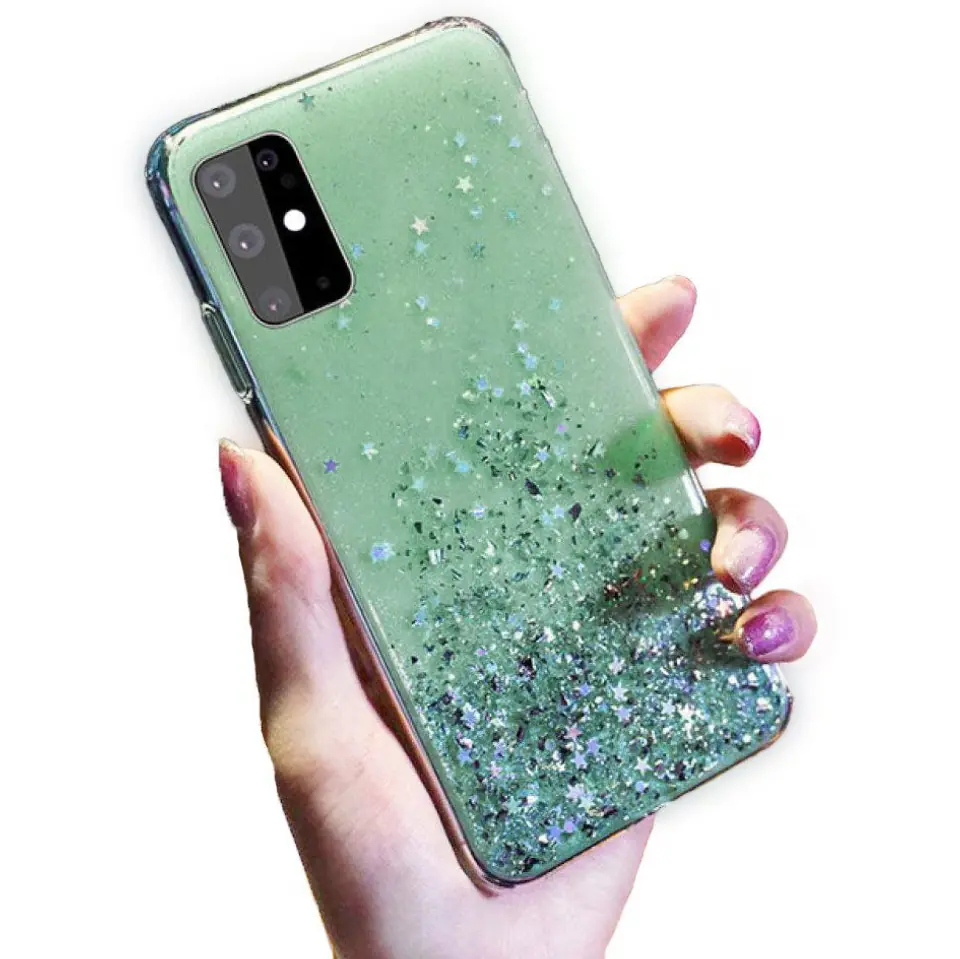 ⁨Etui SAMSUNG GALAXY S20 ULTRA Brokat Cekiny Glue Glitter Case zielone⁩ w sklepie Wasserman.eu