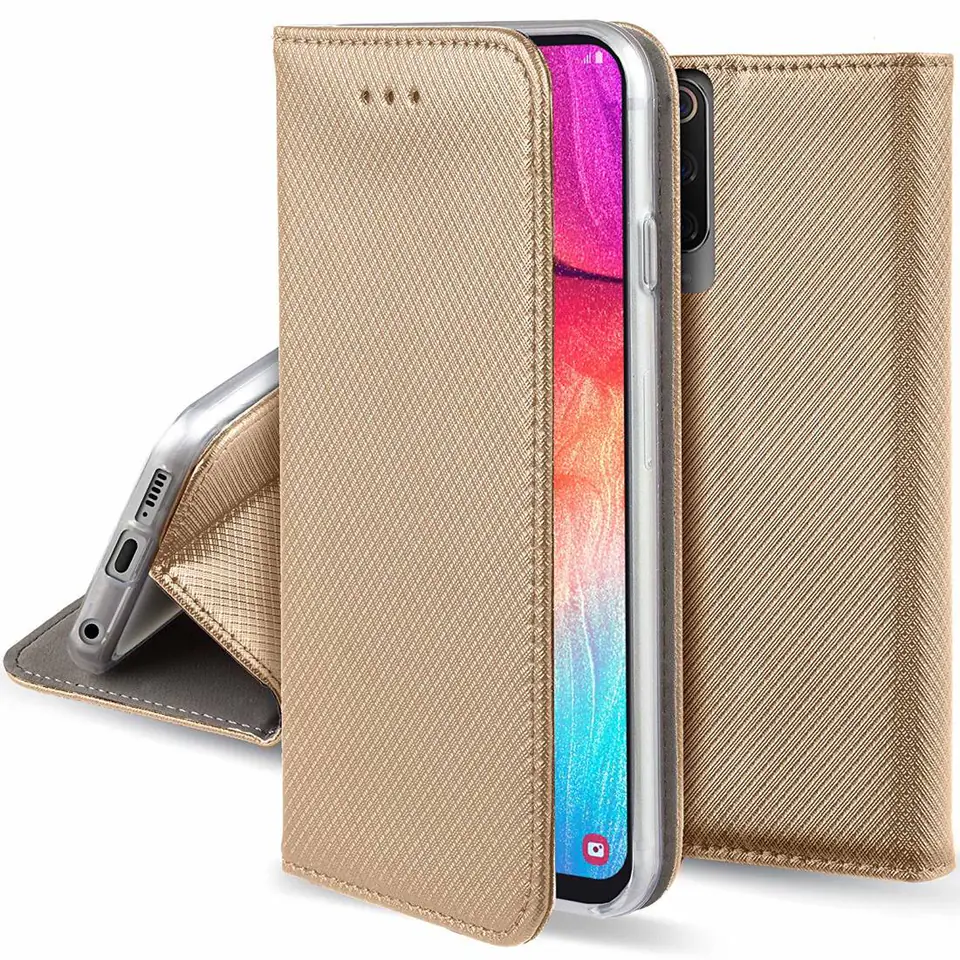 ⁨Etui SAMSUNG GALAXY S23 Portfel z Klapką Flip Magnet złote⁩ w sklepie Wasserman.eu