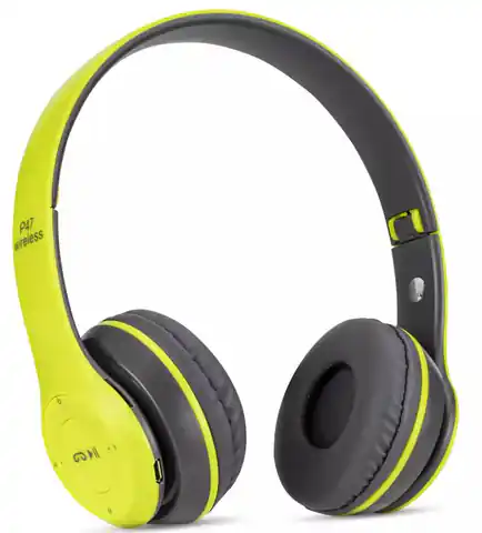 ⁨Słuchawki składane Bezprzewodowe P47 Bluetooth 4.2 EDR Mikrofon MicroSD MP3 zielone⁩ w sklepie Wasserman.eu