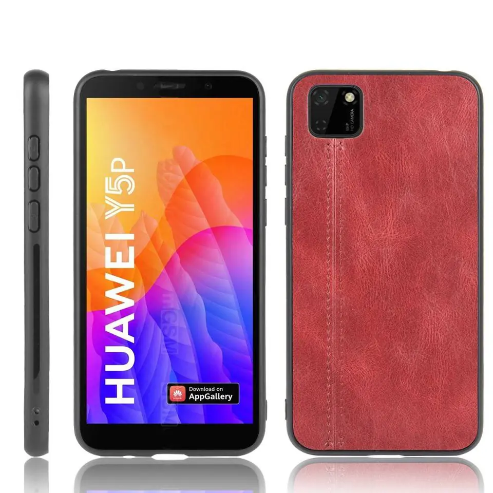 ⁨Etui HUAWEI Y5P / HONOR 9S Skórzana nakładka Hybrid case czerwone⁩ w sklepie Wasserman.eu