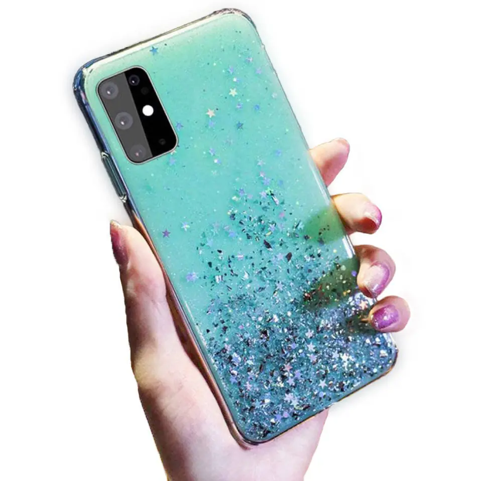 ⁨Etui IPHONE 12 MINI (5,4) Brokat Cekiny Glue Glitter Case miętowe⁩ w sklepie Wasserman.eu