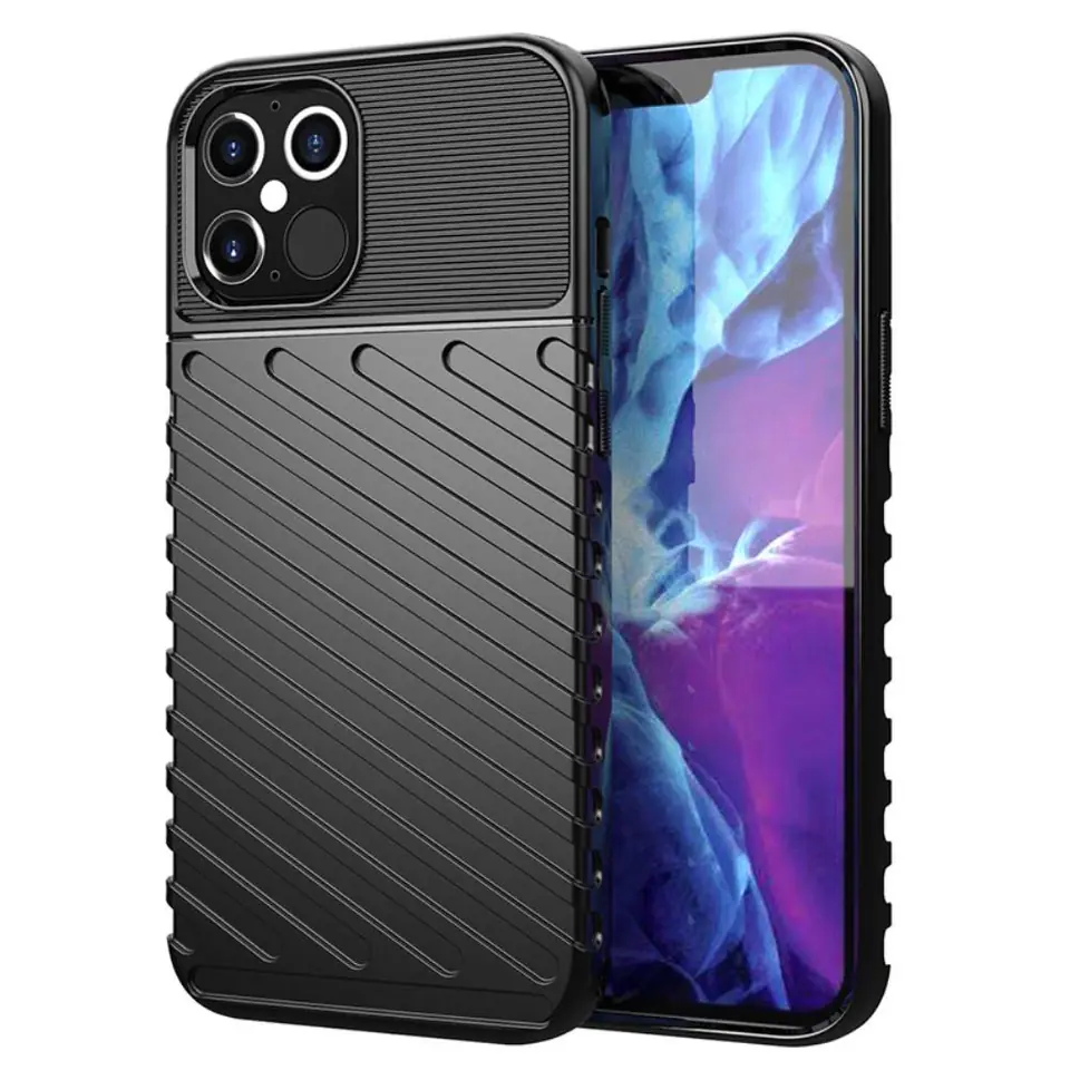 ⁨Etui IPHONE 12 PRO MAX Pancerne Thunder Case czarne⁩ w sklepie Wasserman.eu