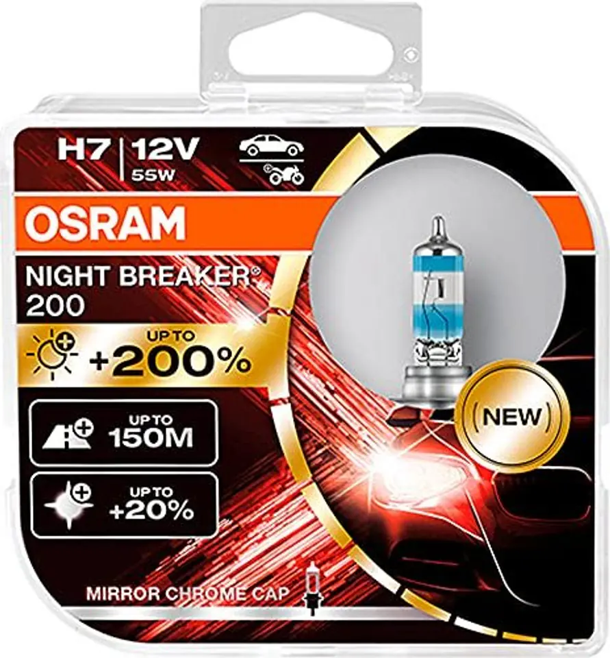 ⁨OSRAM NIGHT BREAKER 200 H7 CAR HALOGEN BULB 2 pc(s)⁩ at Wasserman.eu