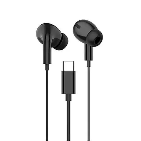 ⁨Słuchawki dokanałowe (USB Typ C) Uniwersalne z Mikrofonem KAKU In-ear Earphones with Mic (KSC-333) czarne⁩ w sklepie Wasserman.eu