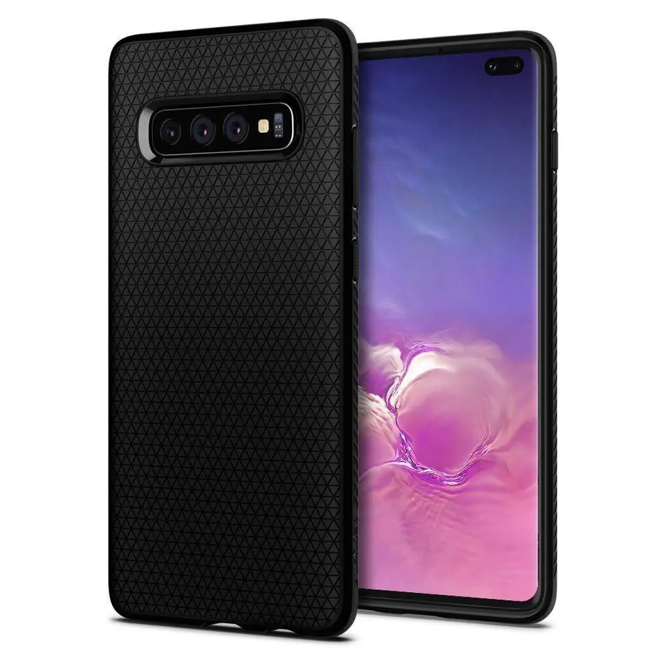 ⁨Etui SAMSUNG GALAXY S10+ PLUS Spigen Liquid Air Matte czarne⁩ w sklepie Wasserman.eu