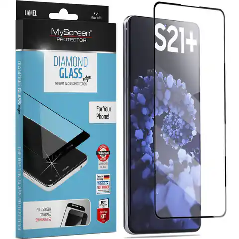 ⁨Szkło Hartowane 5D SAMSUNG GALAXY S21+ PLUS MyScreen Diamond Glass Edge czarne⁩ w sklepie Wasserman.eu
