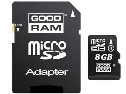 ⁨Karta pamięci MicroSDHC 8GB + adapter SD Goodram M40A 316210134⁩ w sklepie Wasserman.eu