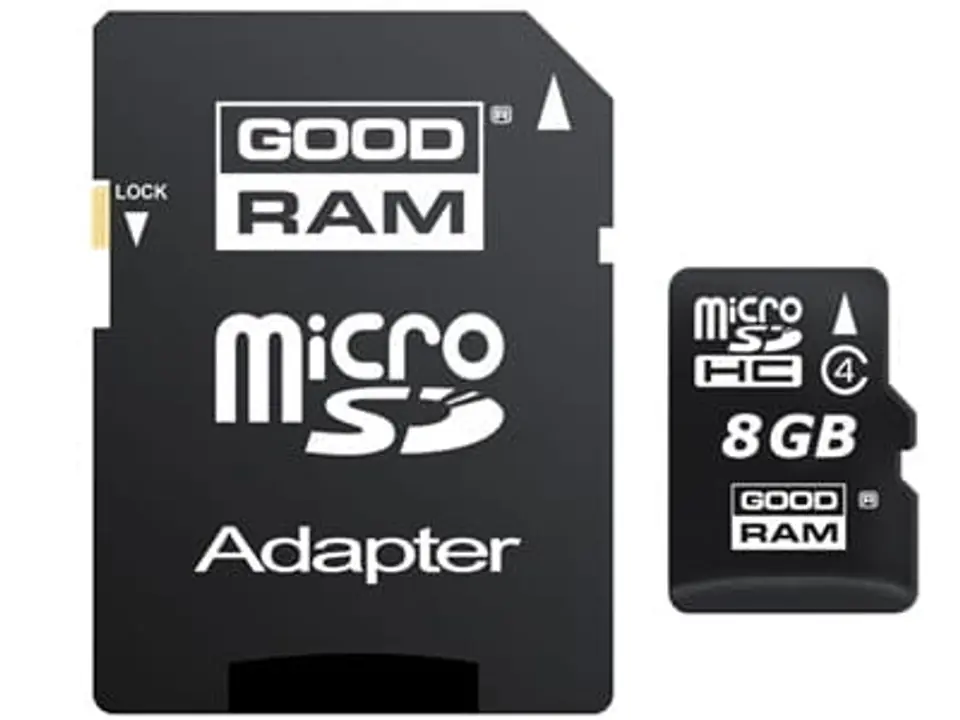 ⁨MicroSDHC 8GB memory card + SD Goodram M40A adapter 316210134⁩ at Wasserman.eu