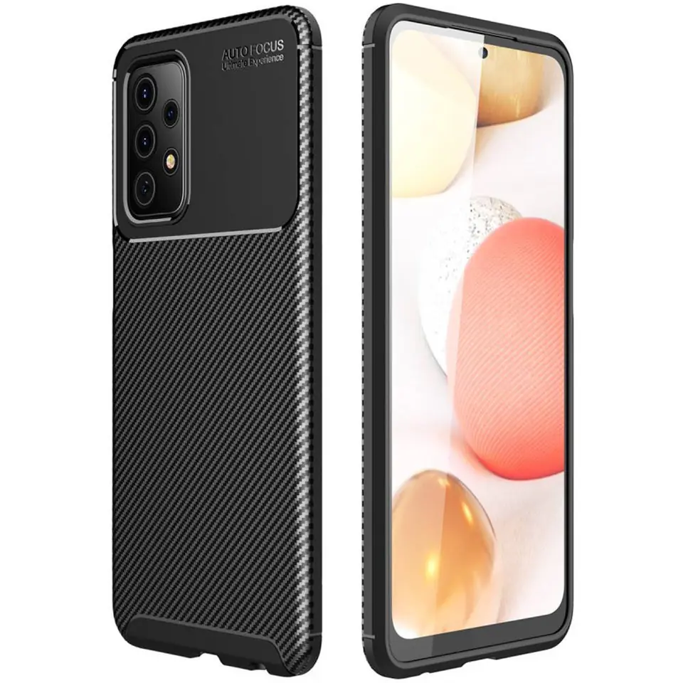 ⁨Case SAMSUNG GALAXY A72 5G Armoured Shockproof Carbon Fiber black⁩ at Wasserman.eu