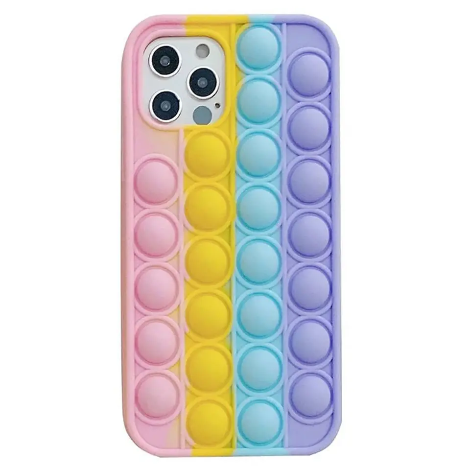 ⁨Etui IPHONE 11 PRO MAX Bąbelkowe Elastyczne Push Bubble Case różowy, żółty, niebieski, fioletowy⁩ w sklepie Wasserman.eu