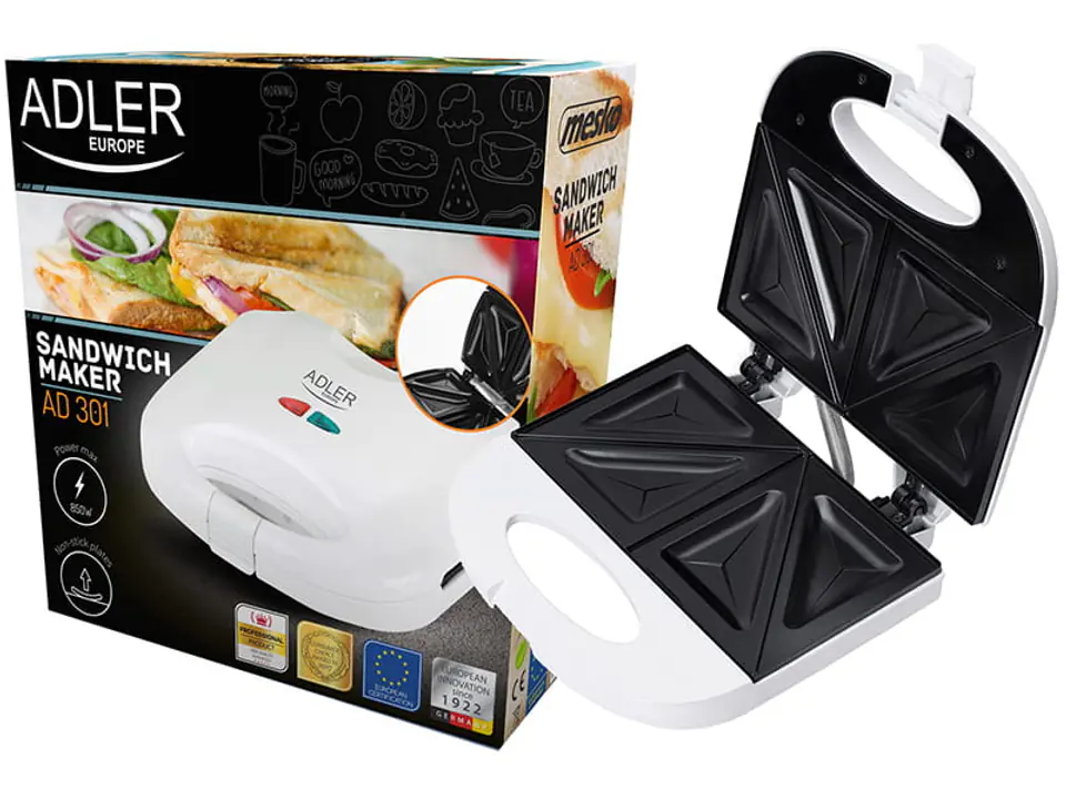 ⁨Sandwich maker, toaster. 4x AD 301 triangle sandwich⁩ at Wasserman.eu