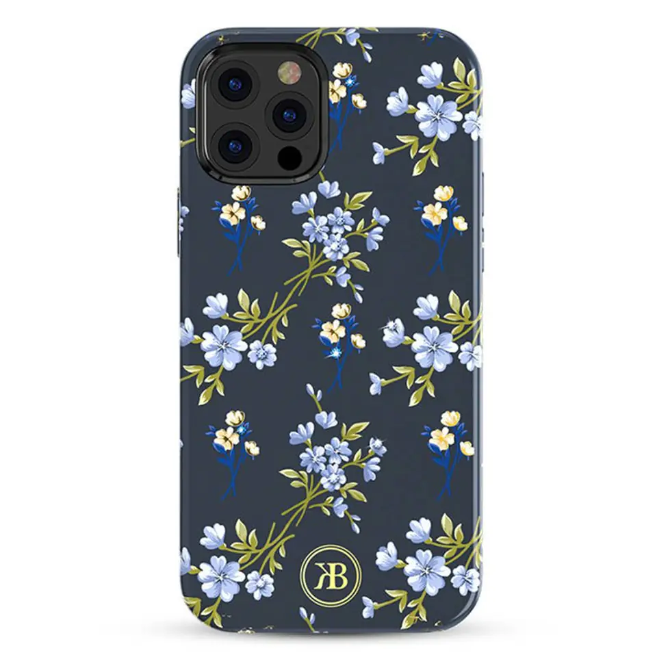 ⁨Etui IPHONE 12 MINI Kingxbar Blossom Series niebieskie⁩ w sklepie Wasserman.eu