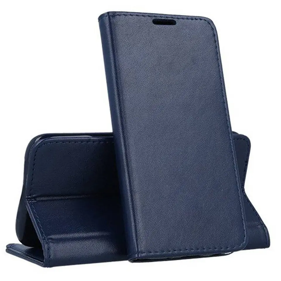 ⁨Case SAMSUNG GALAXY A12 Wallet with Flap Eco-leather Holster Magnet Book navy blue⁩ at Wasserman.eu