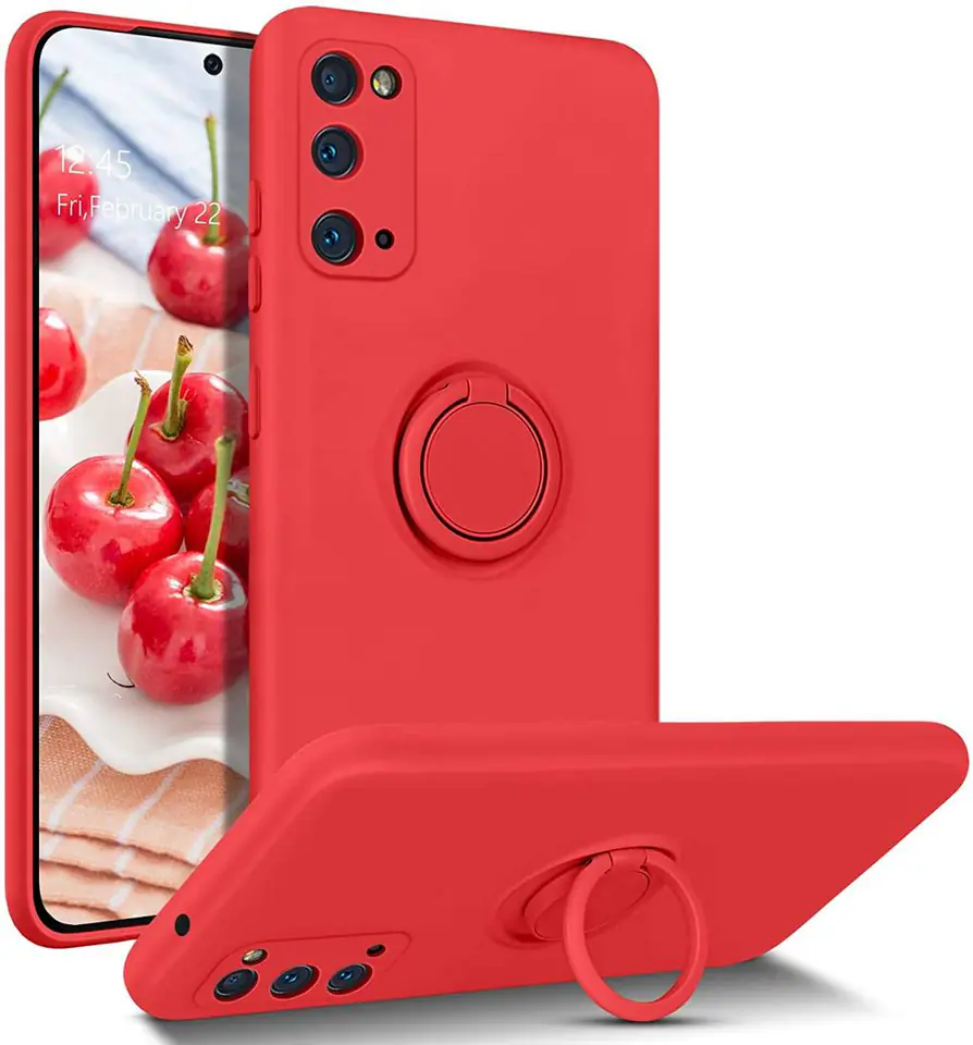 ⁨Case SAMSUNG GALAXY A72 Silicone Ring Magnetic Ring Silicone Ring red⁩ at Wasserman.eu