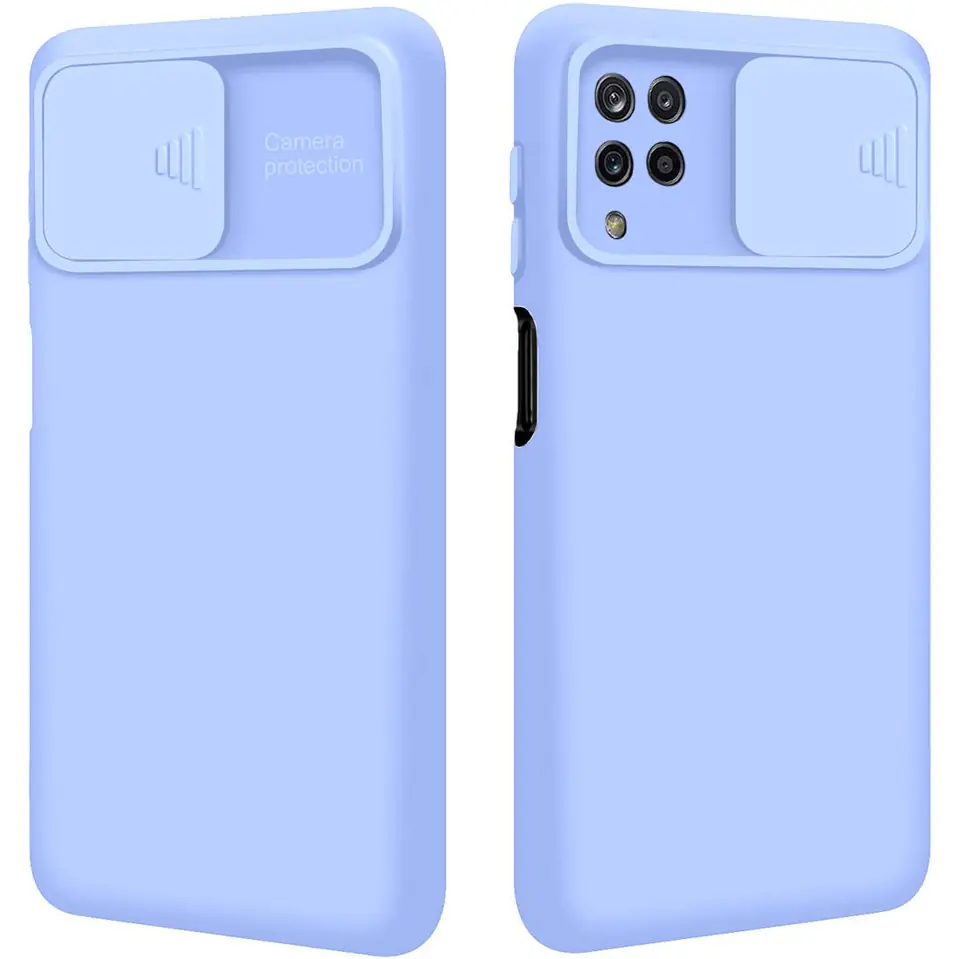 ⁨Etui SAMSUNG GALAXY A12 Silikonowe z Osłoną na Aparat Nexeri Silicone Lens jasny niebieski⁩ w sklepie Wasserman.eu