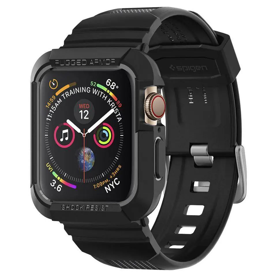 ⁨Case for APPLE WATCH 4 / 5 (44 mm) Spigen Rugged Armor Pro black⁩ at Wasserman.eu