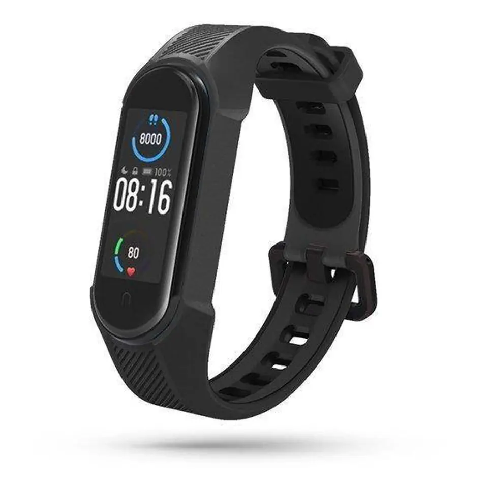 ⁨Pasek do XIAOMI MI SMART BAND 5 / 6 / 6 NFC / 7 Tech-Protect Armour czarne⁩ w sklepie Wasserman.eu