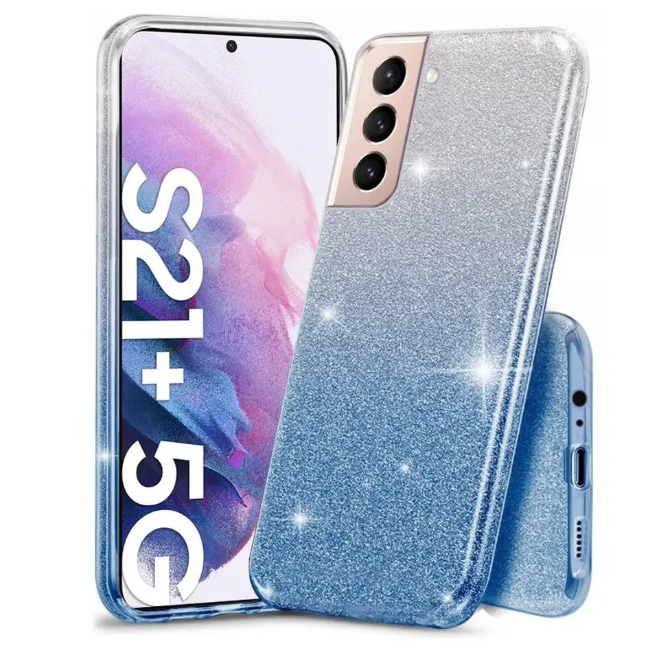 ⁨Case SAMSUNG GALAXY S21+ PLUS Glitter Glitter silver-blue⁩ at Wasserman.eu