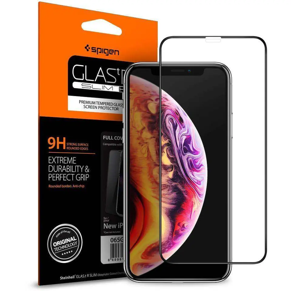 ⁨SZKŁO HARTOWANE SPIGEN GLASS FC IPHONE X/XS BLACK⁩ w sklepie Wasserman.eu