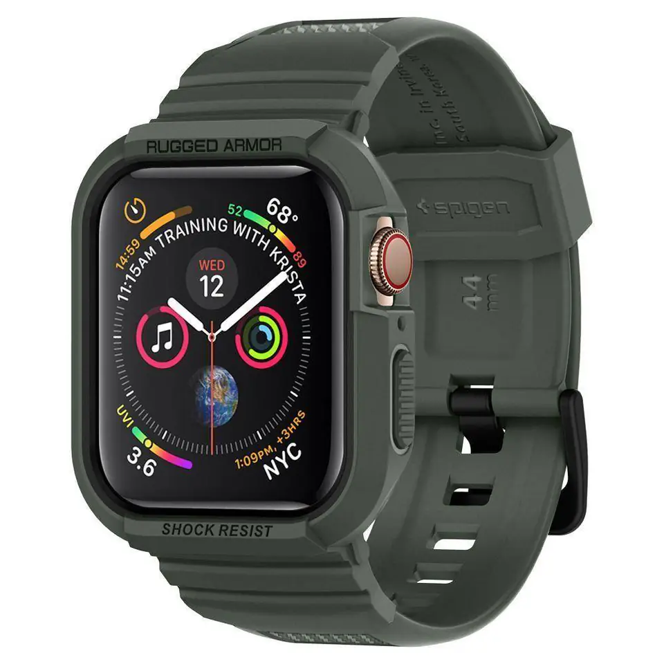 ⁨SPIGEN RUGGED ARMOR ”PRO” APPLE WATCH 4/5/6/SE (44MM) MILITARY GREEN⁩ w sklepie Wasserman.eu