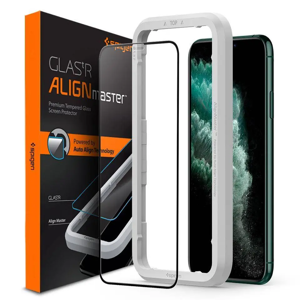 ⁨TEMPERED GLASS SPIGEN ALM GLASS FC IPHONE 11 PRO MAX BLACK⁩ at Wasserman.eu