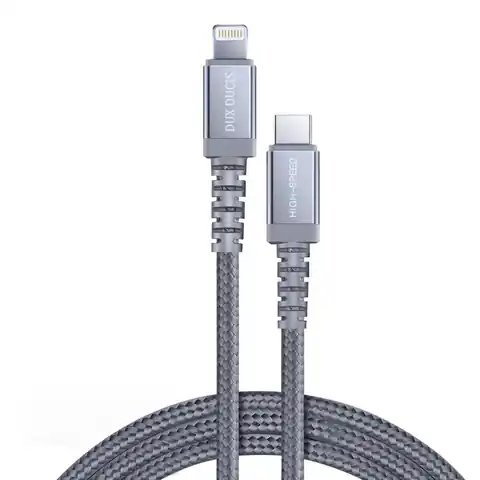 ⁨18W 3A 1m USB Type-C to Apple Lightning Dux Ducis Space MFI cable gray⁩ at Wasserman.eu