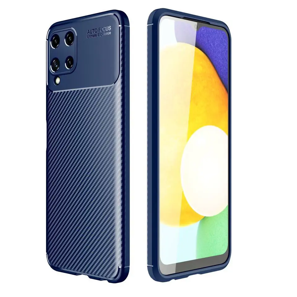 ⁨Etui SAMSUNG GALAXY A22 4G / M22 4G Pancerne Shockproof Carbon Fiber granatowe⁩ w sklepie Wasserman.eu