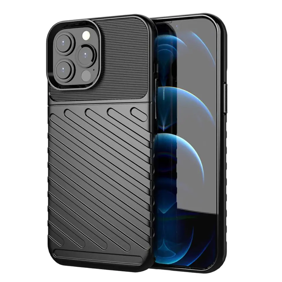 ⁨Etui IPHONE 13 PRO MAX Pancerne Thunder czarne⁩ w sklepie Wasserman.eu