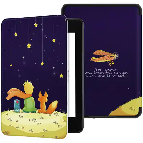 ⁨Case for AMAZON KINDLE PAPERWHITE 4 LeatherEtte Book with Flap Little Prince purple⁩ at Wasserman.eu