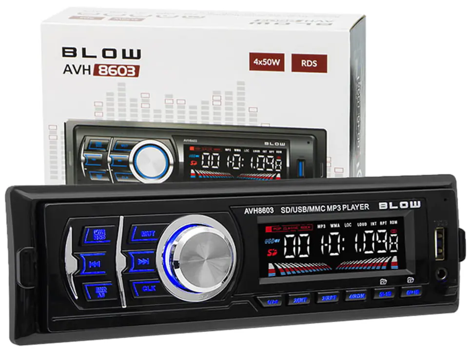 ⁨Radio samochodowe BLOW MP3 AVH-8603 MP3 SD USB AUX⁩ w sklepie Wasserman.eu