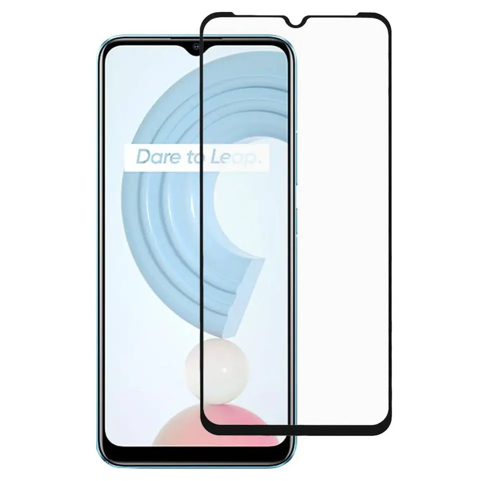 ⁨REALME C21 Full Glue Tempered Glass 5D Black⁩ at Wasserman.eu