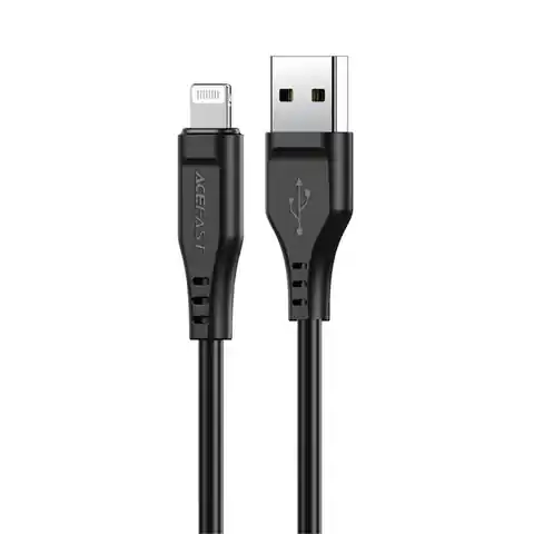 ⁨MFI USB to Apple Lightning 2.4A 1.2m Fast Charging & Data Transfer Acefast TPE Charging Data Cable (C3-02) black⁩ at Wasserman.eu