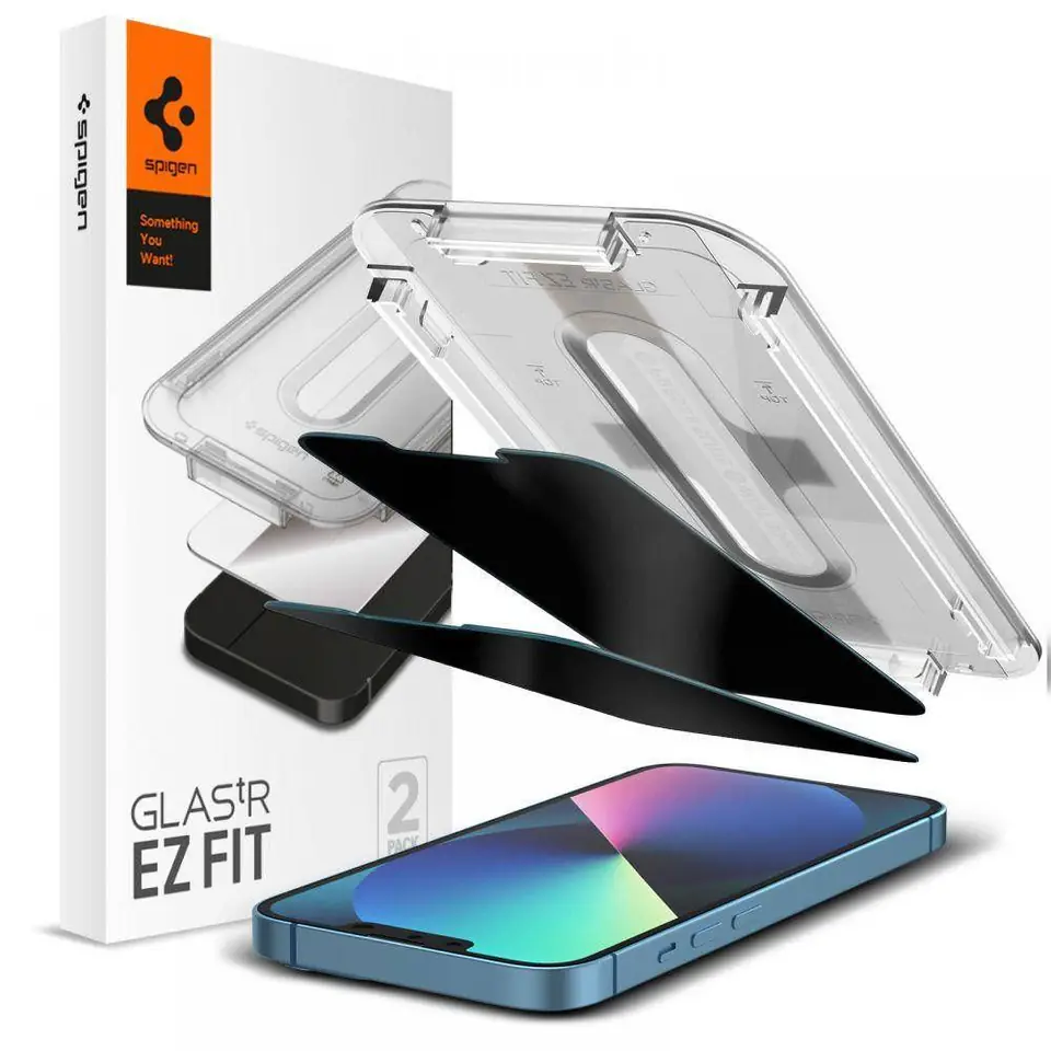 ⁨TEMPERED GLASS SPIGEN GLAS.TR "EZ FIT" 2-PACK IPHONE 13 PRO MAX PRIVACY⁩ at Wasserman.eu