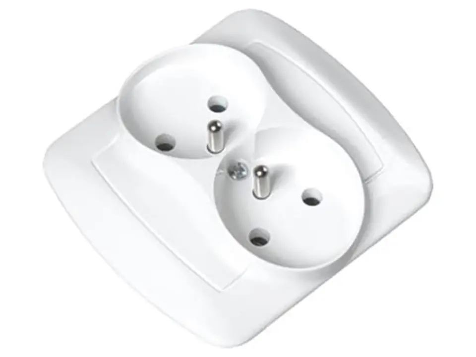 ⁨Double socket Simon AGZ2 white 123723⁩ at Wasserman.eu