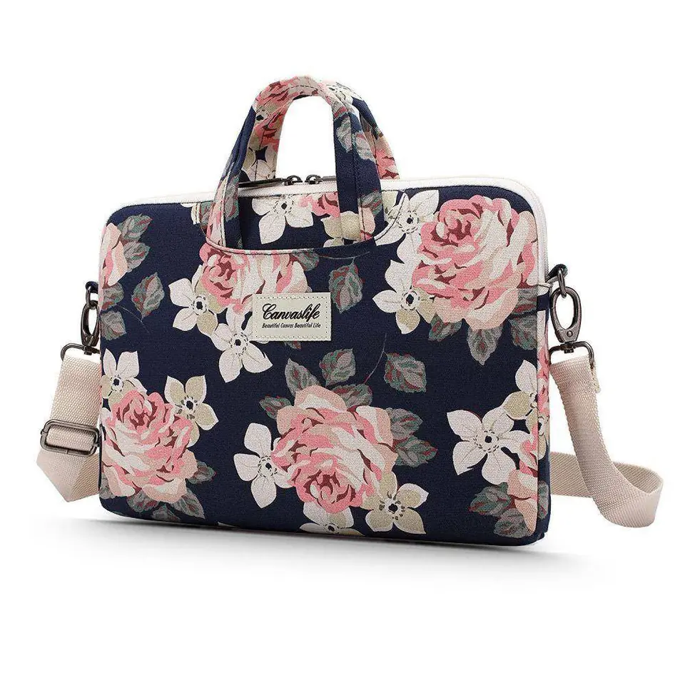 ⁨CANVASLIFE BRIEFCASE LAPTOP 13-14 NAVY ROSE⁩ w sklepie Wasserman.eu