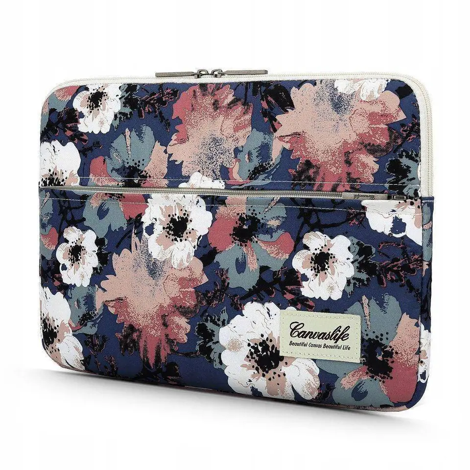 ⁨Canvaslife Sleeve Laptop 13" - 14" Blue Camellia pattern⁩ at Wasserman.eu