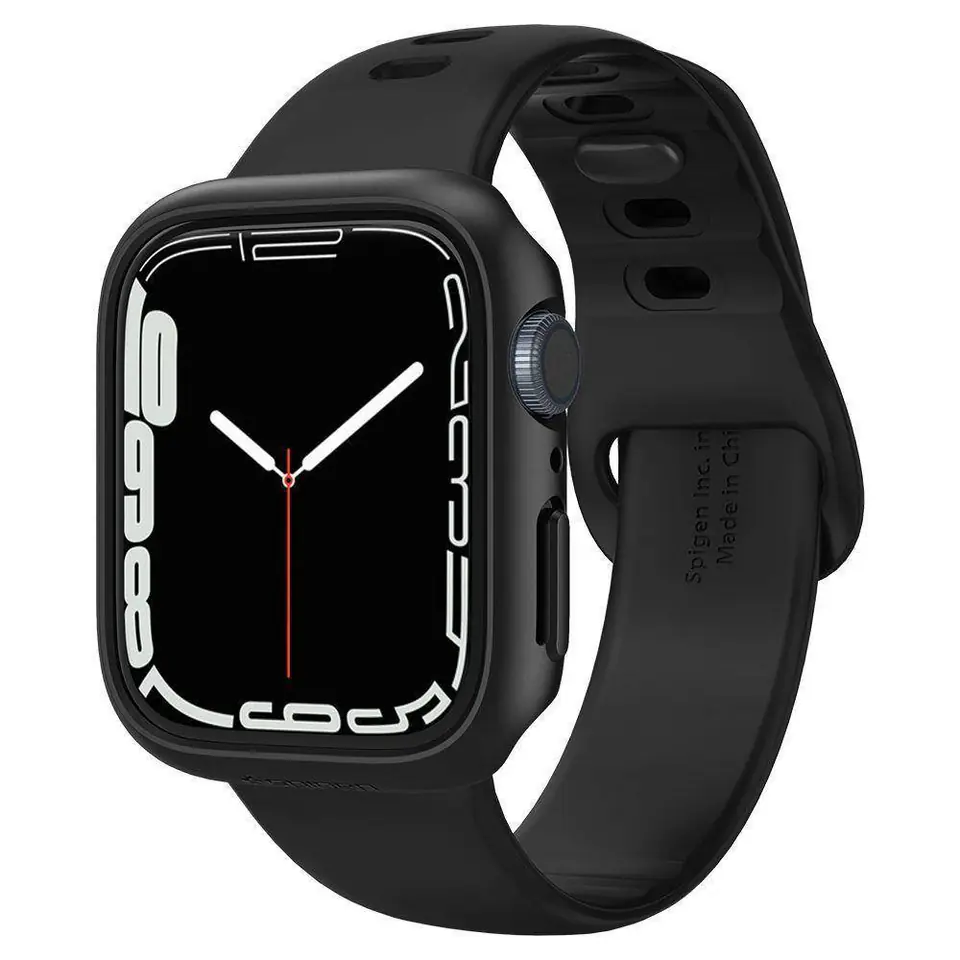 ⁨Case APPLE WATCH 7 (45mm) Spigen Thin Fit black⁩ at Wasserman.eu