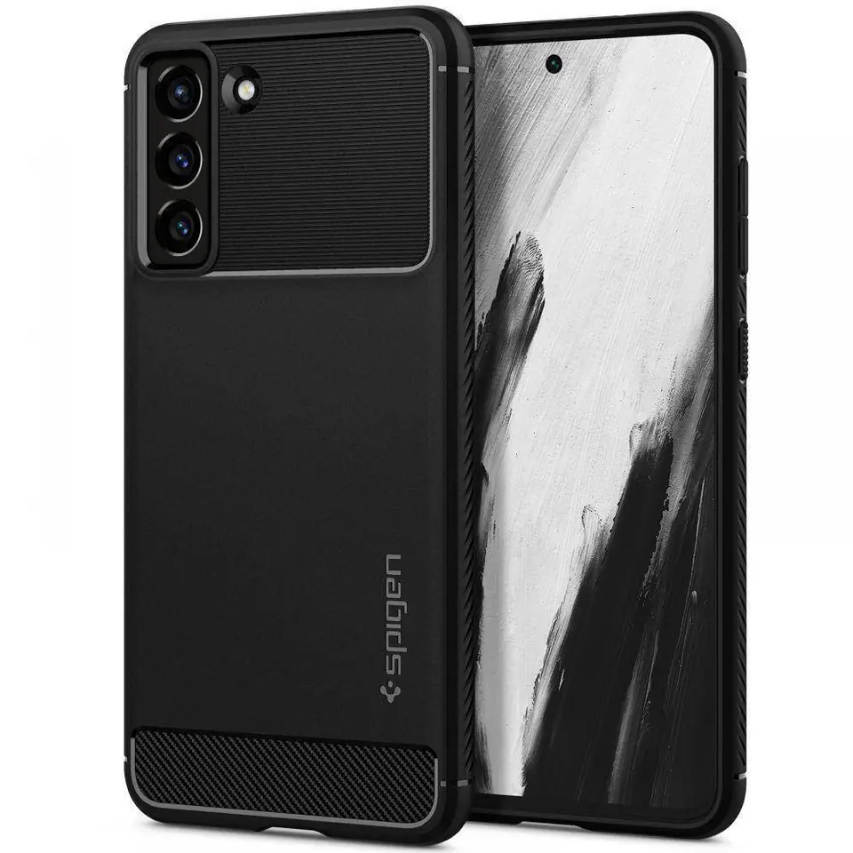 ⁨Spigen Rugged Armor Samsung G990 S21 FE black/black matte ACS03049⁩ at Wasserman.eu