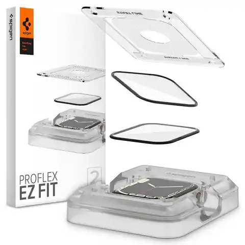 ⁨Hybrid Glass APPLE WATCH 7 (41mm) Spigen ProFlex "EZ FIT" 2-pack⁩ at Wasserman.eu