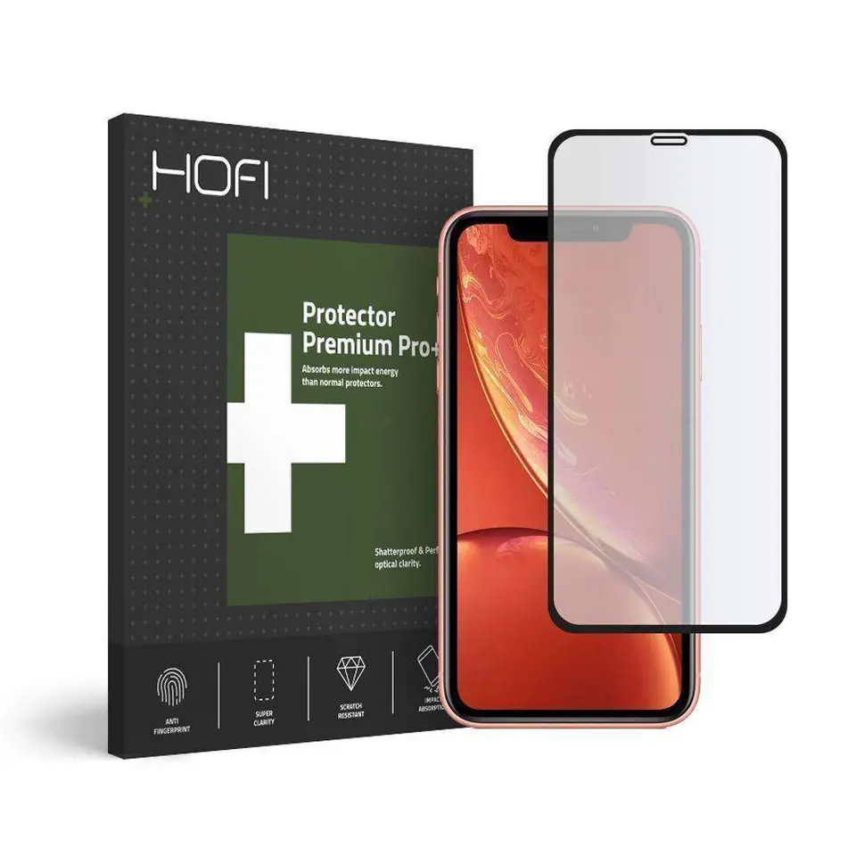 ⁨Szkło Hybrydowe IPHONE 11 HOFI Hybrid Glass czarne⁩ w sklepie Wasserman.eu