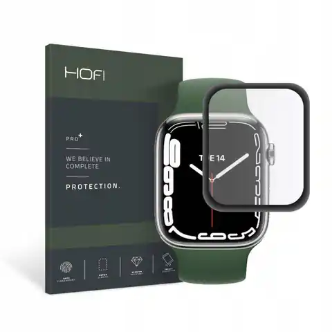 ⁨Szkło Hybrydowe APPLE WATCH 7 (45MM) HOFI Hybrid Pro+ czarne⁩ w sklepie Wasserman.eu