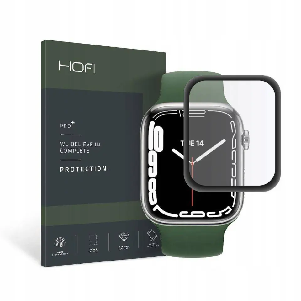 ⁨Szkło Hybrydowe APPLE WATCH 7 (41MM) HOFI Hybrid Pro+ czarne⁩ w sklepie Wasserman.eu